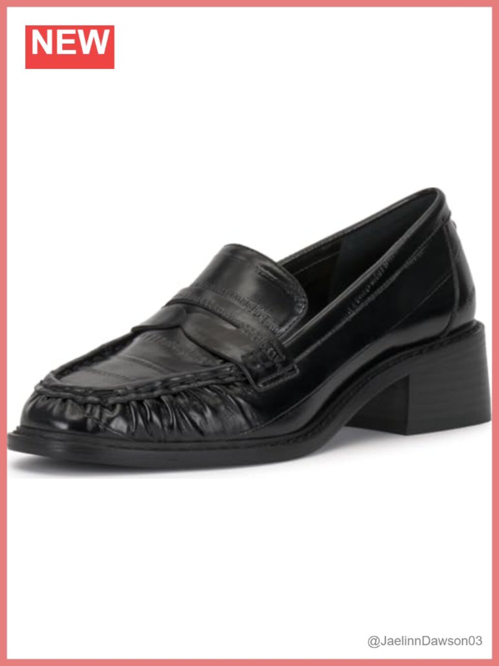Vince Camuto Eshnie Faux Leather Block Heel Loafers Slip On Dress Shoes